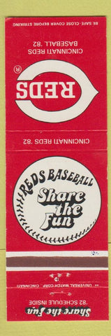 Matchbook Cover - 1982 Cincinnati Reds OH baseball schedule