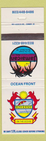 Matchbook Cover - Roxanne on the Ocean Jamaican Myrtle Beach SC