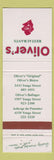 Matchbook Cover - Oliver's Restaurants Toronto ON