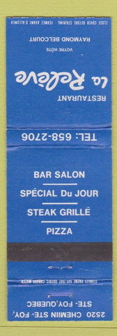 Matchbook Cover - Restaurant La Releve Ste Foy QC