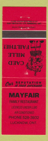 Matchbook Cover - MAyfair Family Restaurant Lucknow ON