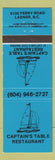 Matchbook Cover - Captain Table Restaurant Lander BC
