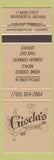 Matchbook Cover - Gisela's Restaurant Warkworth ON