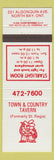 Matchbook Cover - Town and Country Tavern North Bay ON