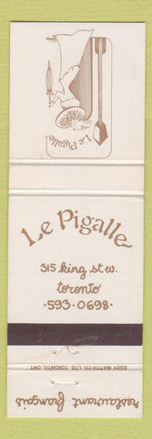 Matchbook Cover - Le Pigalle French Restaurant girlie Toronto ON