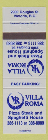 Matchbook Cover - Villa Roma Italian pizza Victoria BC