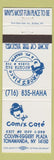 Matchbook Cover - Comix Cafe Tonawanda NY