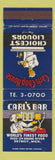 Matchbook Cover - Carl's Bar Detroit MI