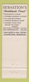 Matchbook Cover - Sebastion's Gladstone MO