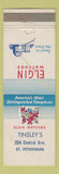 Matchbook Cover - Elgin Watches Tinsley's St Petersburg FL WEAR