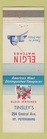 Matchbook Cover - Elgin Watches Tinsley's St Petersburg FL WEAR