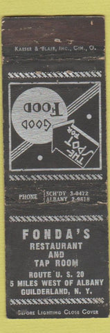 Matchbook Cover - Fonda's Restaurant Guilderland NY WEAR
