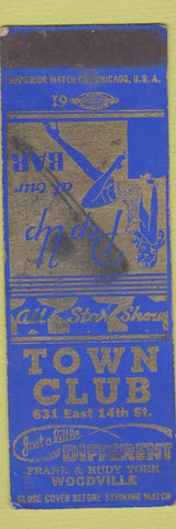 Matchbook Cover - Town Club Woodville NY? Girlie SAMPLE WEAR