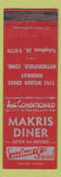 Matchbook Cover - Makris Diner Wethersfield CT