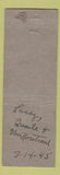 Matchbook Cover - Bean High Pressure Fog Fire Trucks Johnson City NY WEAR