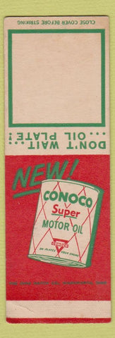 Matchbook Cover - Conoco Super Test Motor Oil gas SAMPLE