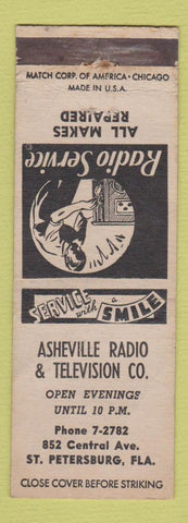 Matchbook Cover - Asheville Radio TV St Petersburg FL WEAR