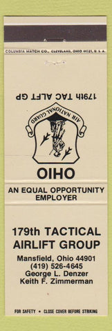 Matchbook Cover - 179th Tactical Airlift Group Mansfield OH