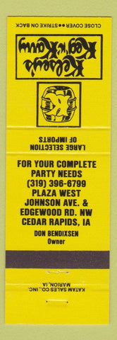 Matchbook Cover - Kelsey's Keg n Karry Cedar Rapids IA