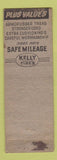 Matchbook Cover - Kelly Tires Burlington NC WORN