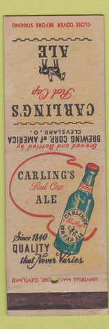 Matchbook Cover - Carling's Red Cap Ale Beer Cleveland OH WEAR