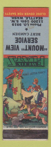 Matchbook Cover - Mount View Service Seattle WA hillbilly
