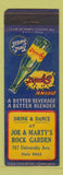 Matchbook Cover - Squirt Soda Joe Marty's Rock Garden ST Paul MN WEAR