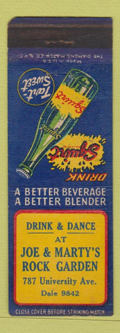 Matchbook Cover - Squirt Soda Joe Marty's Rock Garden ST Paul MN WEAR