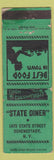 Matchbook Cover - State Diner Schenectady NY POOR