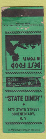 Matchbook Cover - State Diner Schenectady NY POOR