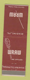 Matchbook Cover - WRAW Radio Reading PA