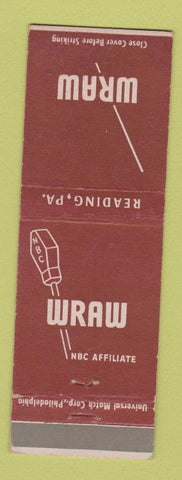 Matchbook Cover - WRAW Radio Reading PA