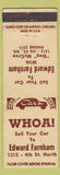 Matchbook Cover - Edward Farnham Bars
