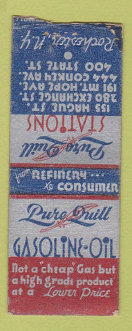 Matchbook Cover - Pure Quill oil gas Rochester NY BOBTAIL