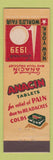 Matchbook Cover - 1939 New York World's Fair Anacin Tablets