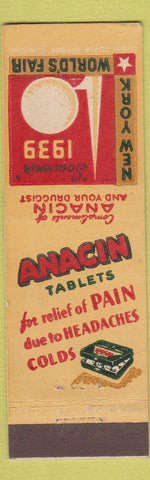 Matchbook Cover - 1939 New York World's Fair Anacin Tablets