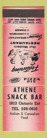 Matchbook Cover - Athene Snack Bar Pizza WEAR