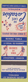 Matchbook Cover - Au Cafe Carabin Montreal QC baseball hockey