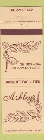 Matchbook Cover - Ashley's White Oak MD