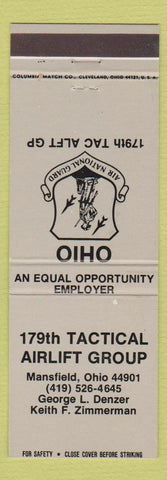 Matchbook Cover - 179th Tactical Airlift Mansfield OH Air National Guard GRAY
