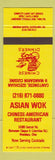 Matchbook Cover - Asian Wok Chinese Restaurant Westlake OH