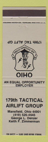 Matchbook Cover - 179th Tactical Airlift Mansfield OH Air National Guard GRAY
