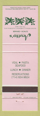 Matchbook Cover - Aruffo's Italian Claremont CA