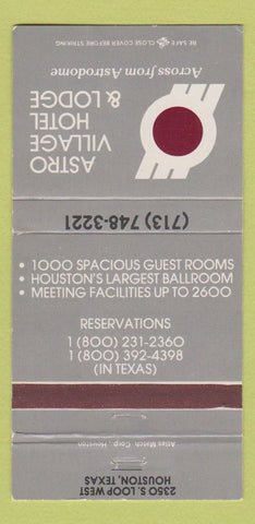 Matchbook Cover - Astro Village Hotel Houston TX Astrodome ref 30 Strike