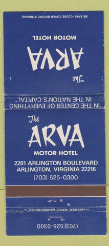 Matchbook Cover - Arva Motor Hotel Arlington VA 30 Strike