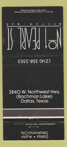 Matchbook Cover - #1 Pearl ST Dallas TX Oyster Bar Camel Cigarettes 30 Strike
