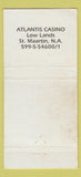 Matchbook Cover - Atlantis Casino St Maartin WORN 30 Strike