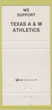 Matchbook Cover - 12th Man Restaurant College Station TX football 30 Strike