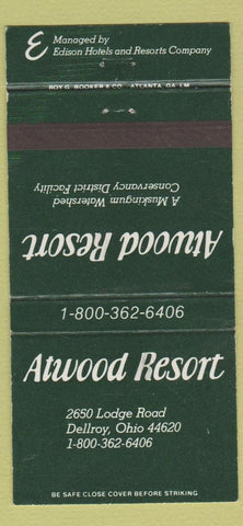 Matchbook Cover - Atwood Resort Dellroy OH 30 Strike