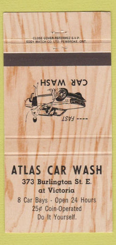 Matchbook Cover - Atlas Car Wash  30 Strike